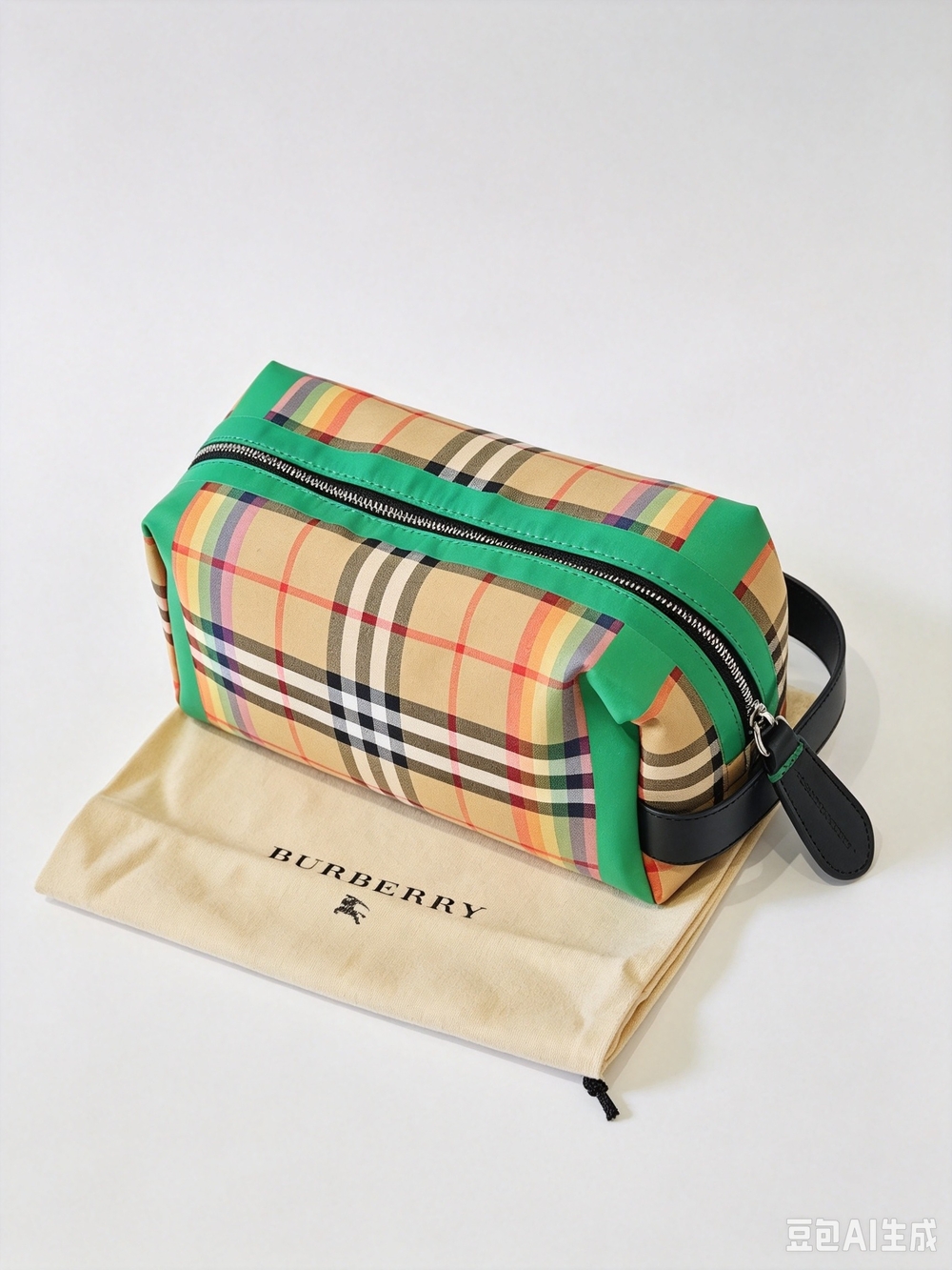 Burberry Green Trim Nova Check Toiletry Bag